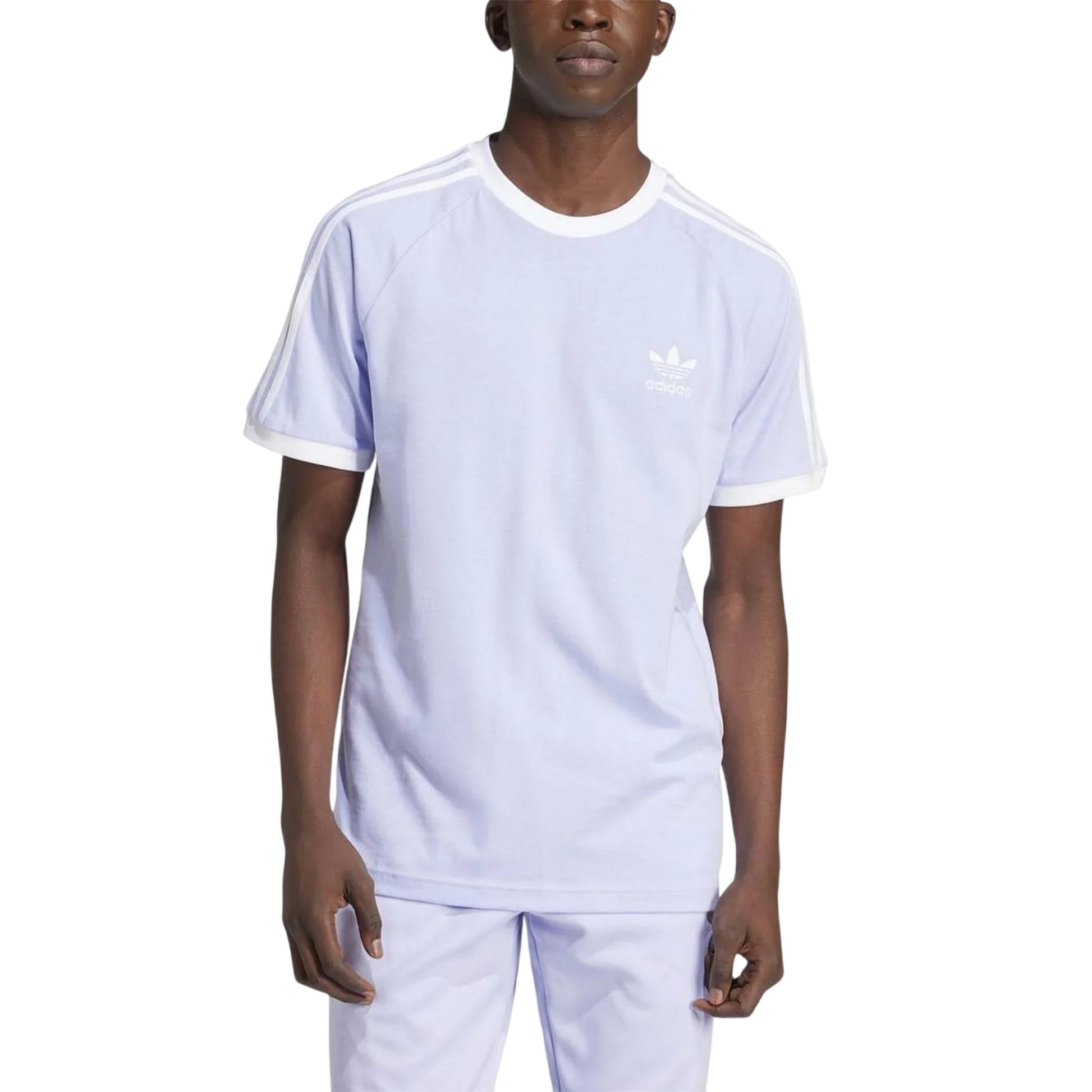 Violet - Side - Adidas Mens Classics 3 Stripes T-Shirt