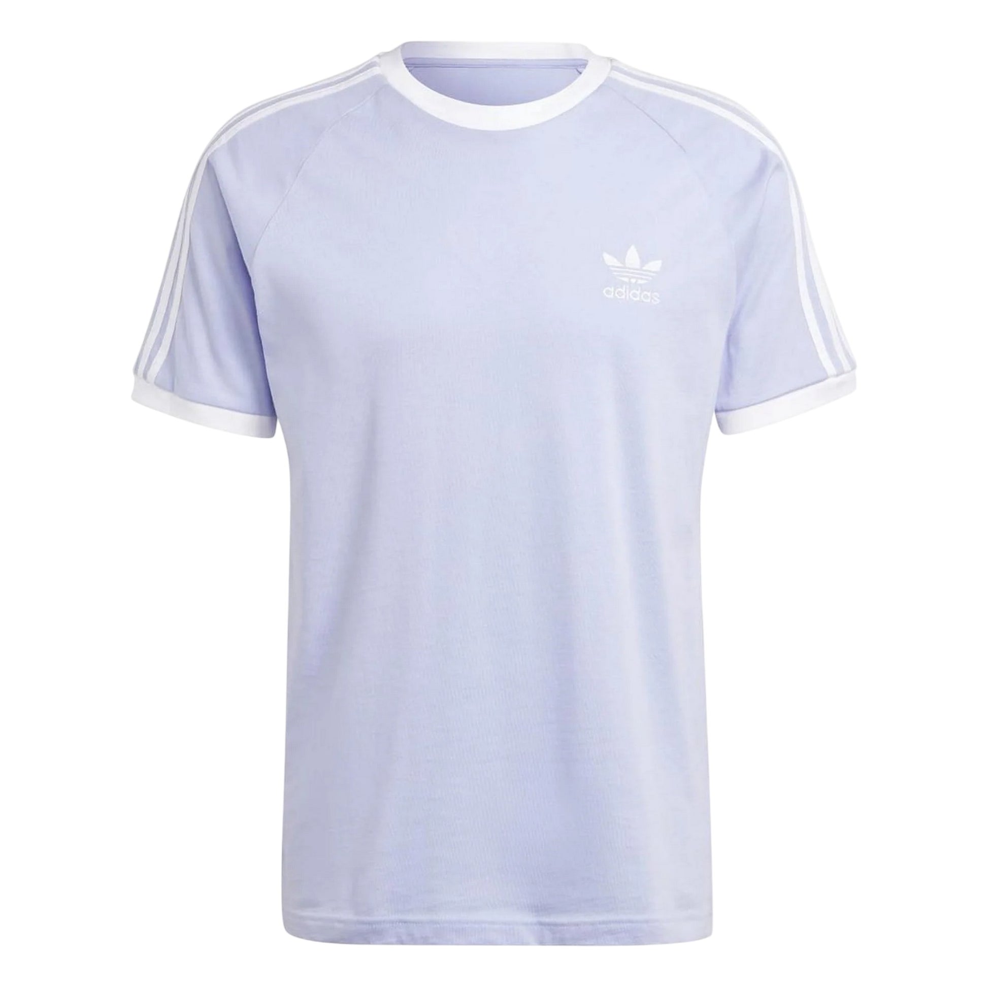Violet - Front - Adidas Mens Classics 3 Stripes T-Shirt