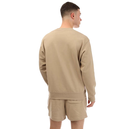 Stone - Back - New Balance Mens French Terry Crew Neck Sweatshirt