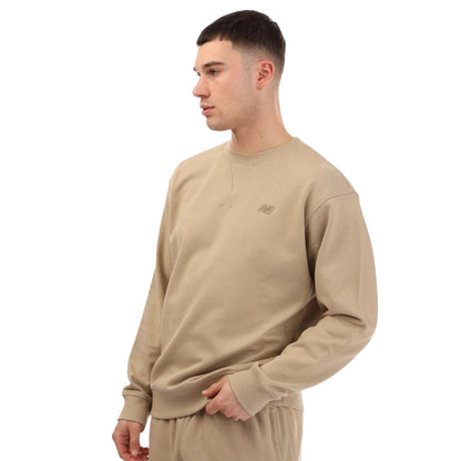 Stone - Side - New Balance Mens French Terry Crew Neck Sweatshirt