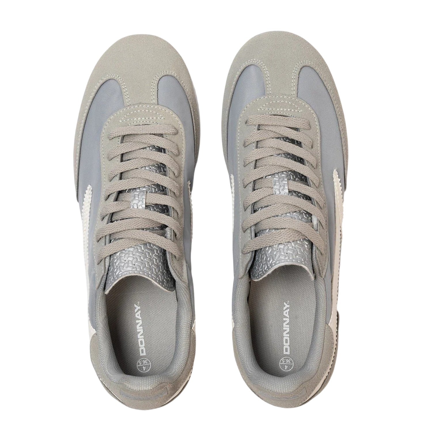 Grey - Side - Donnay Unisex Adult Retro Nylon Trainers