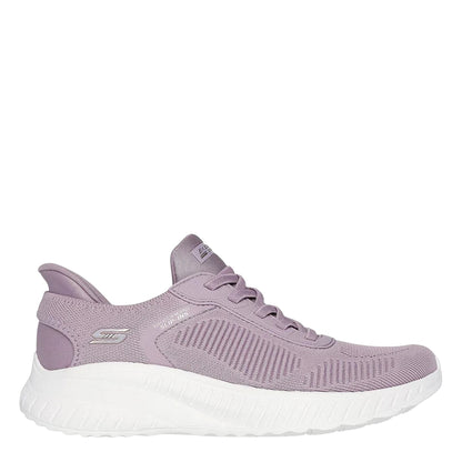 Lavender - Side - Skechers Womens-Ladies Bobs Squad Chaos Current Muse Trainers