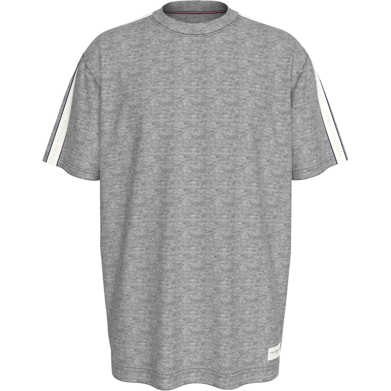 Grey Heather Marl - Front - Tommy Hilfiger Mens Logo Regular Short-Sleeved T-Shirt