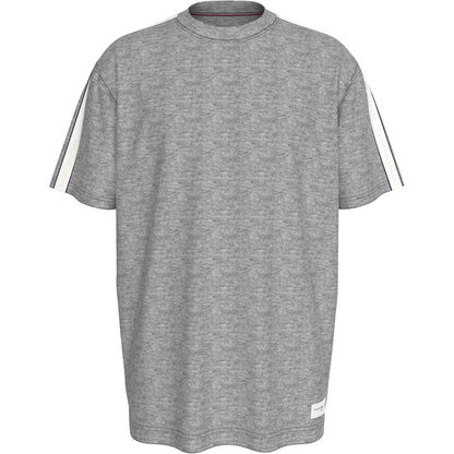 Grey Heather Marl - Front - Tommy Hilfiger Mens Logo Regular Short-Sleeved T-Shirt