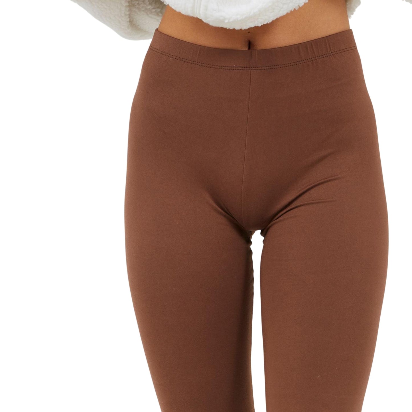 Chocolate - Side - Brave Soul Womens-Ladies Polyester Plain Leggings