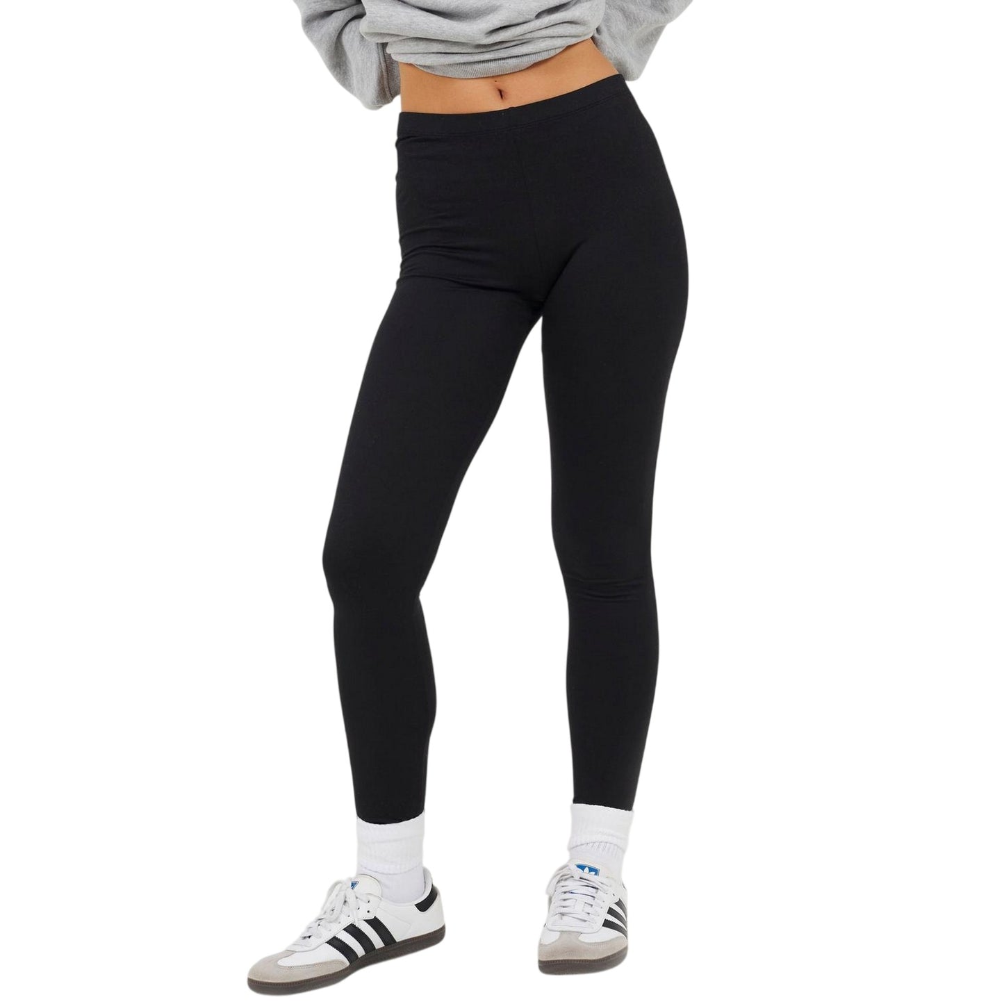 Black - Front - Brave Soul Womens-Ladies Polyester Plain Leggings