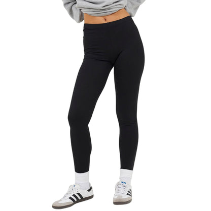 Black - Front - Brave Soul Womens-Ladies Polyester Plain Leggings