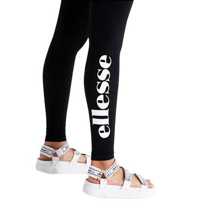 Anthracite - Side - Ellesse Womens-Ladies Cotton Vertical Logo Leggings