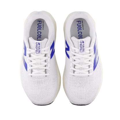 White-Blue - Side - New Balance Mens FuelCell Propel V5 Cushioned Shoes