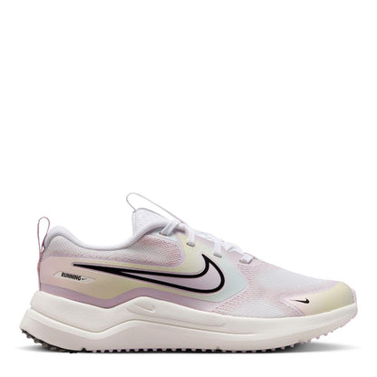 White-Black-Lilac - Front - Nike Childrens-Kids Swoosh Shoes