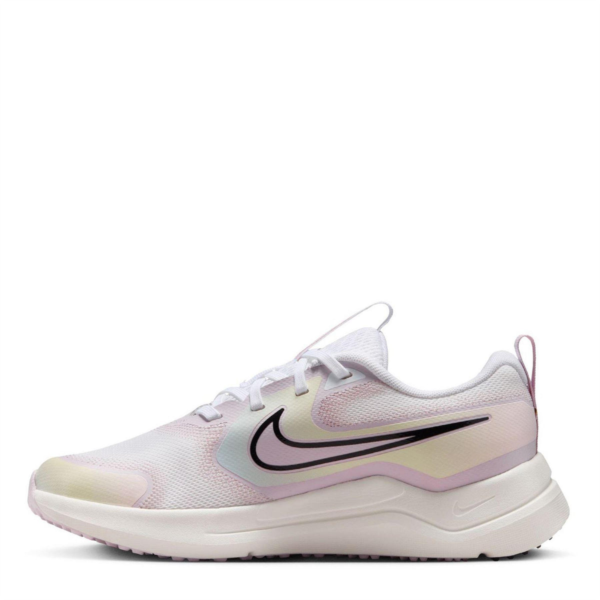 White-Black-Lilac - Back - Nike Childrens-Kids Swoosh Shoes