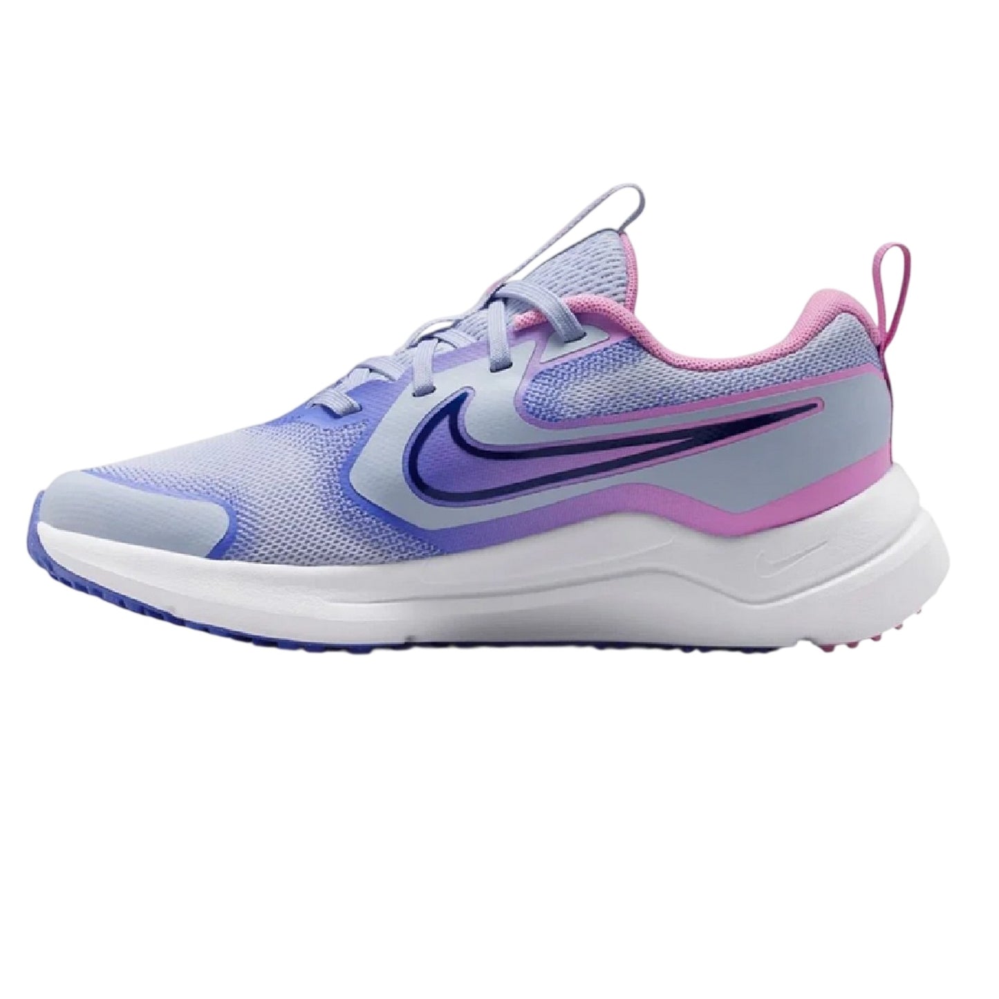 Ghost Grey-Pink - Back - Nike Childrens-Kids Swoosh Shoes