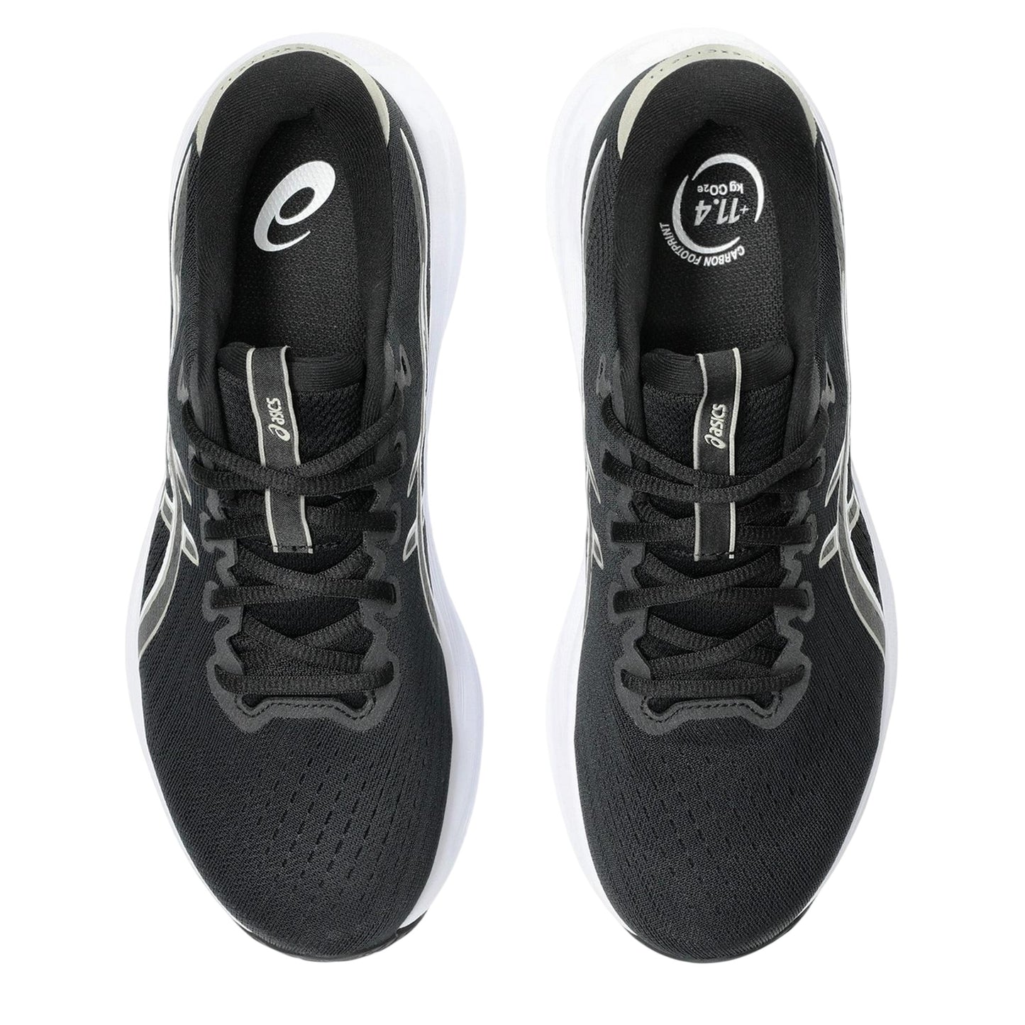 Black-White - Pack Shot - Asics Mens Cushioned Trainers