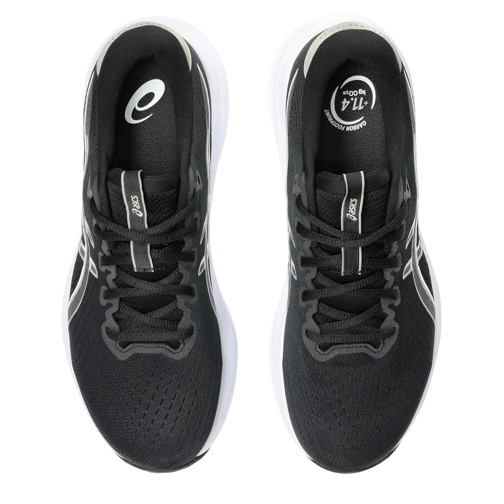 Black-White - Pack Shot - Asics Mens Cushioned Trainers