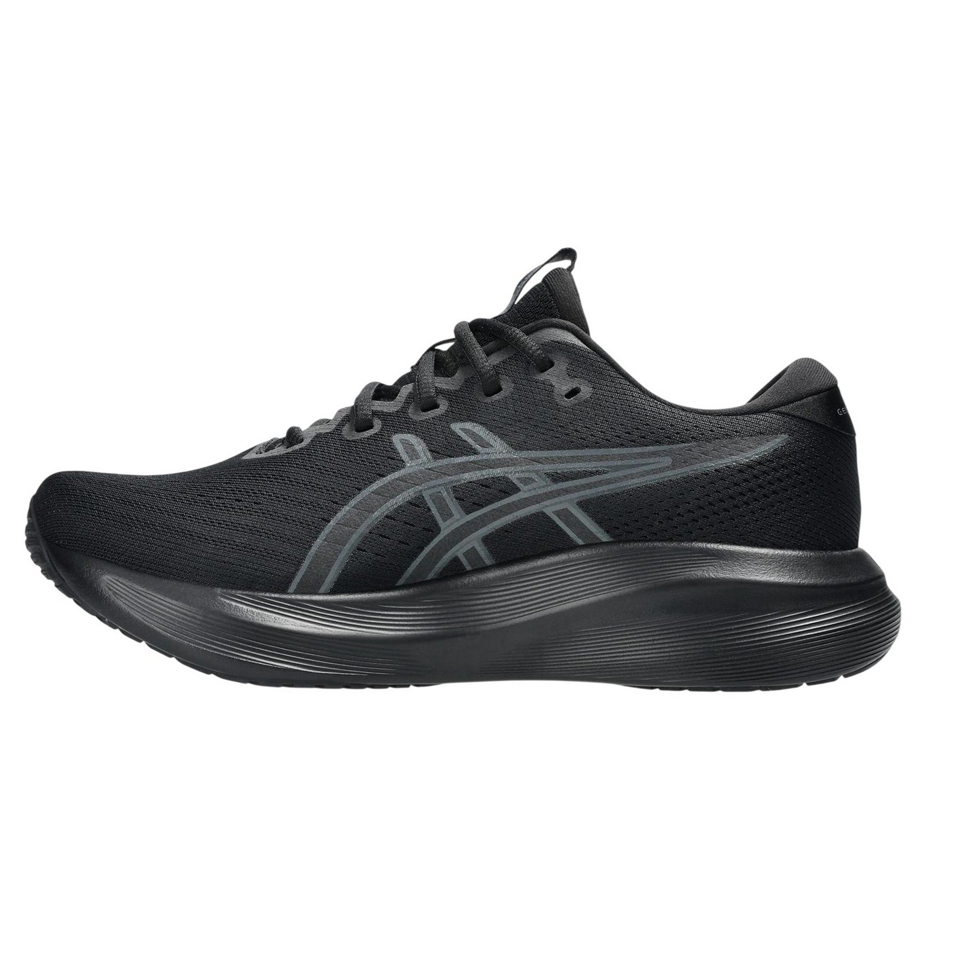 Black-Grey - Side - Asics Mens Cushioned Trainers