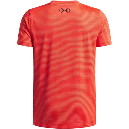 Red-Black - Back - Under Armour Mens Horizontal Stripe Jacquard Logo Top