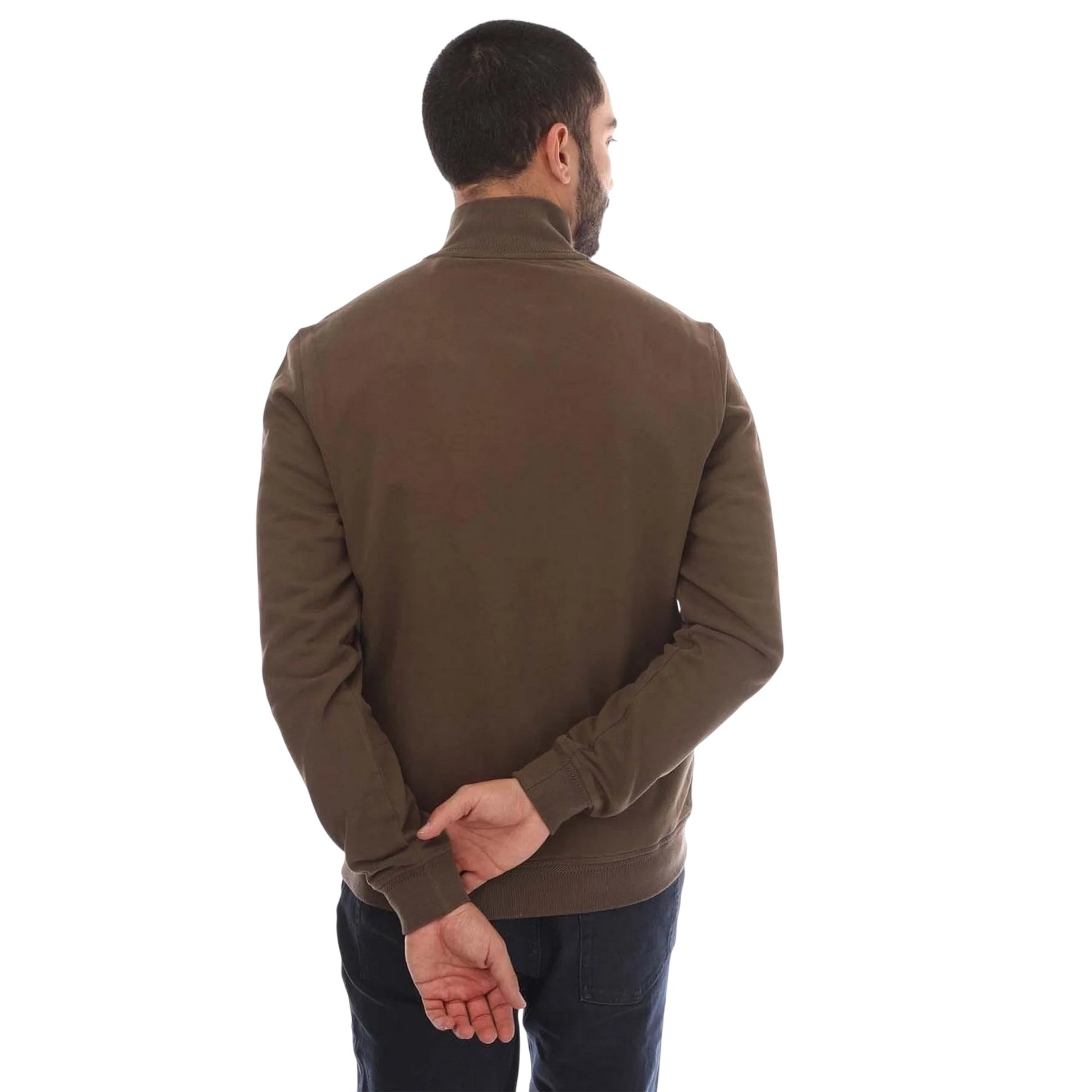 Brown - Back - Belstaff Mens Fleece Full Zip Sweatshirt
