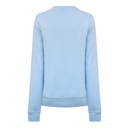 Blue - Back - Reebok Womens-Ladies Logo Crew Neck Crop Sweatshirt