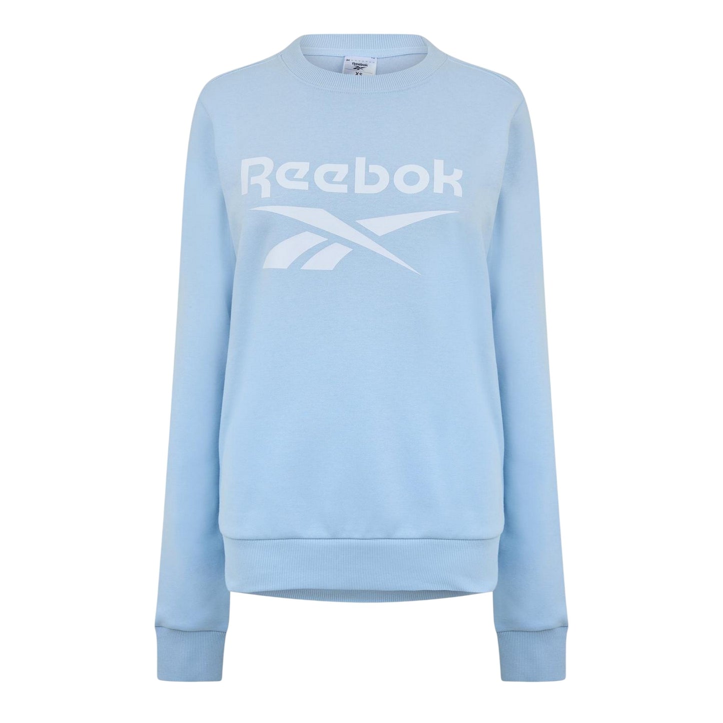 Blue - Front - Reebok Womens-Ladies Logo Crew Neck Crop Sweatshirt