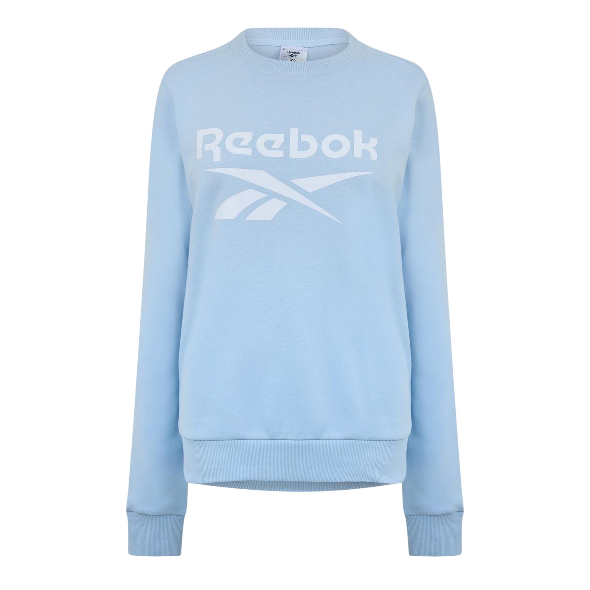 Blue - Front - Reebok Womens-Ladies Logo Crew Neck Crop Sweatshirt