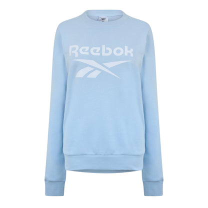 Blue - Front - Reebok Womens-Ladies Logo Crew Neck Crop Sweatshirt