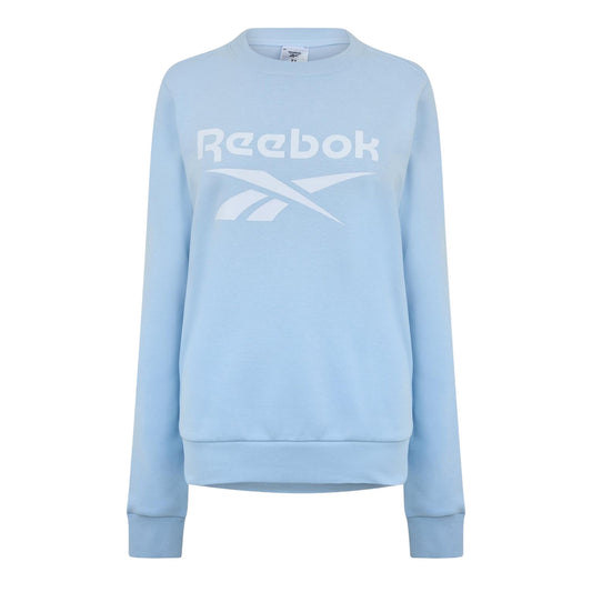 Blue - Front - Reebok Womens-Ladies Logo Crew Neck Crop Sweatshirt