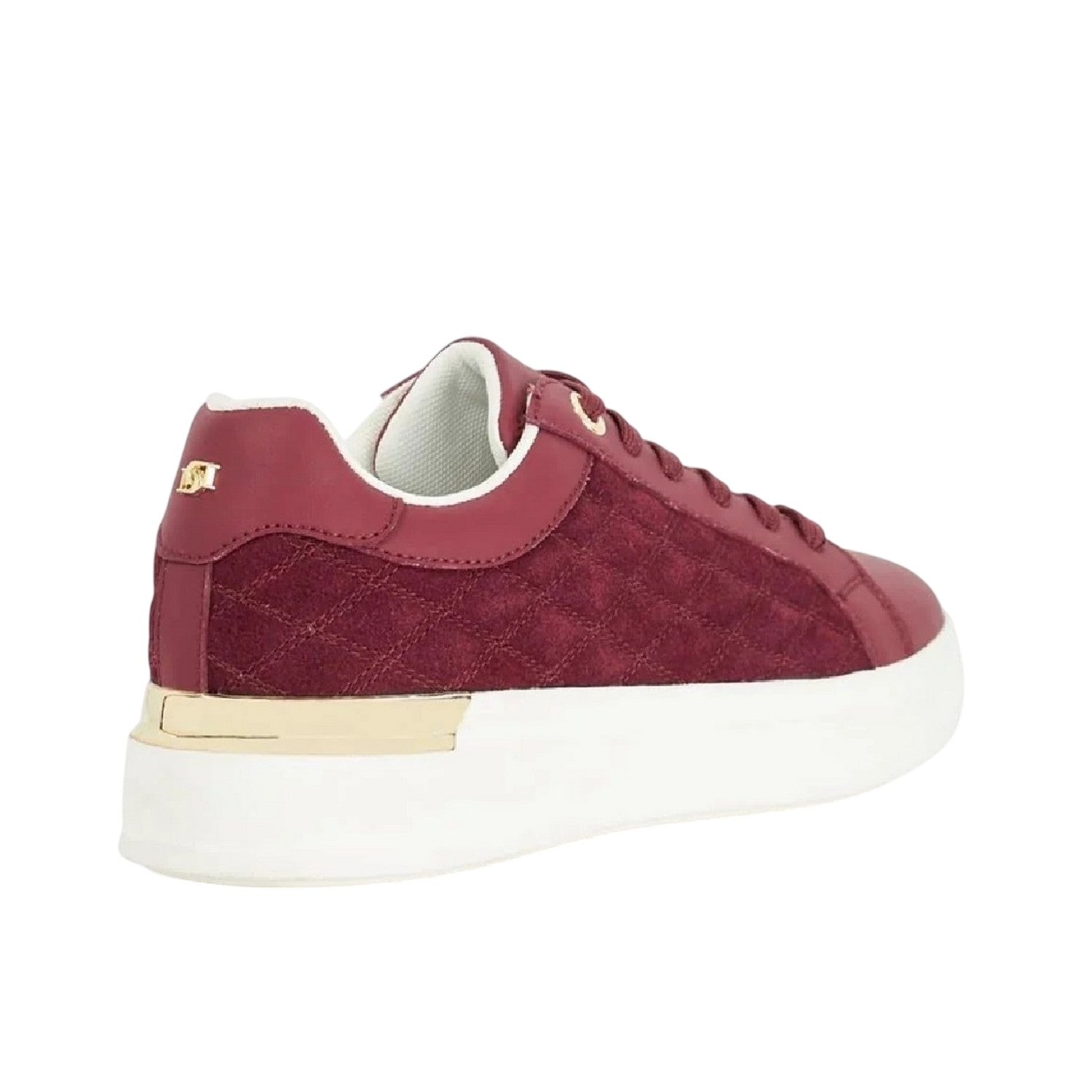Burgundy - Back - Dune London Womens-Ladies Elba Suede Platform Trainers
