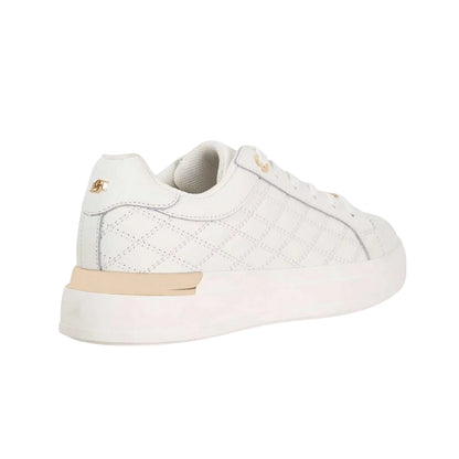 White - Back - Dune London Womens-Ladies Elba Suede Platform Trainers