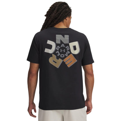 Black - Back - Under Armour Mens Radial Wordmark T-Shirt