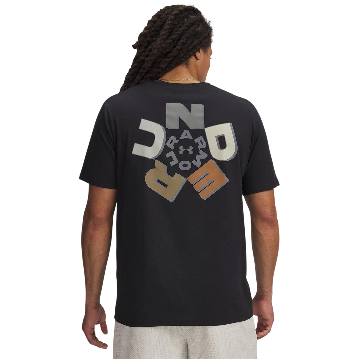 Black - Back - Under Armour Mens Radial Wordmark T-Shirt