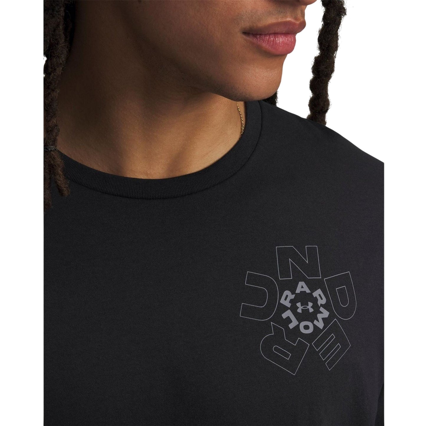 Black - Side - Under Armour Mens Radial Wordmark T-Shirt
