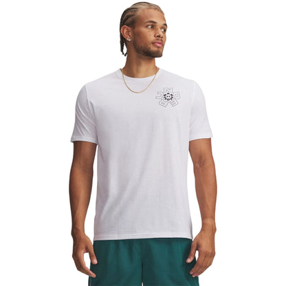 White-Black - Front - Under Armour Mens Radial Wordmark T-Shirt