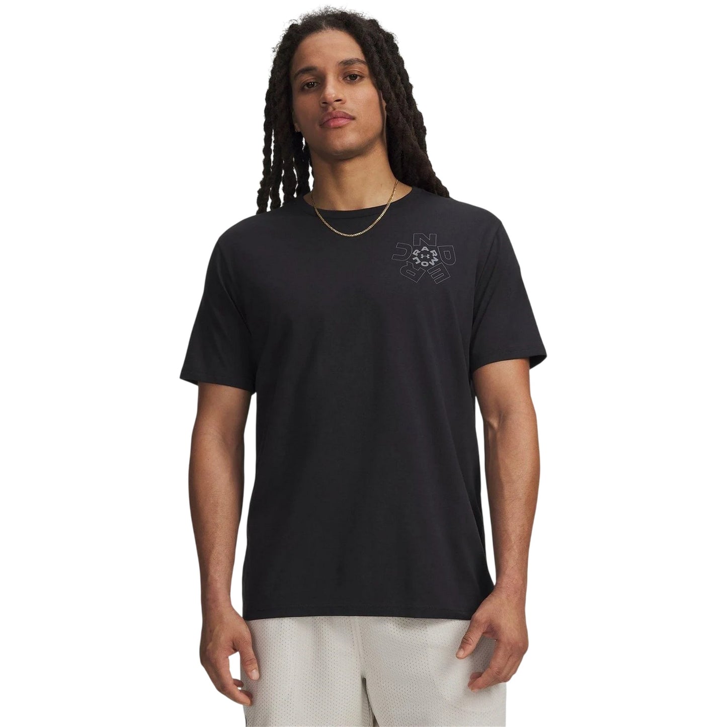 Black - Front - Under Armour Mens Radial Wordmark T-Shirt
