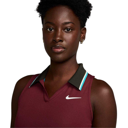 Dark Red - Side - Nike Womens-Ladies Performance Tank Top