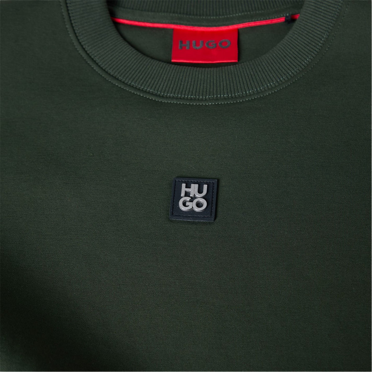Dark Green - Side - Hugo Mens Dettil Crew Neck Sweatshirt