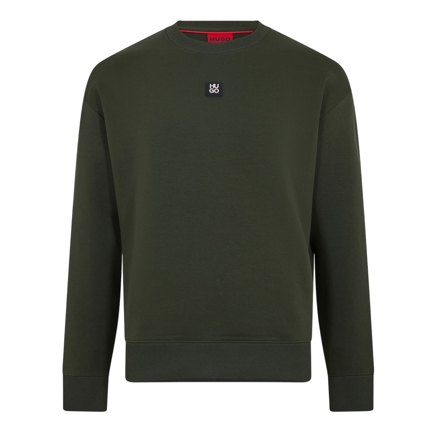 Dark Green - Front - Hugo Mens Dettil Crew Neck Sweatshirt