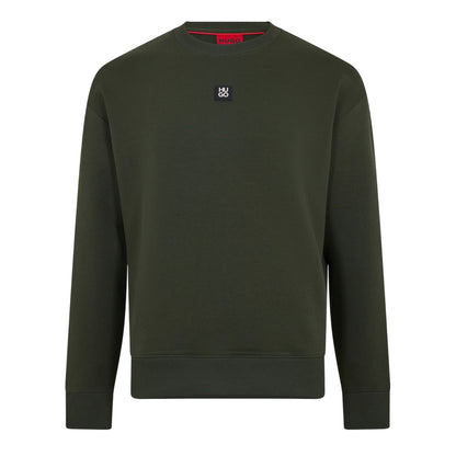 Dark Green - Front - Hugo Mens Dettil Crew Neck Sweatshirt