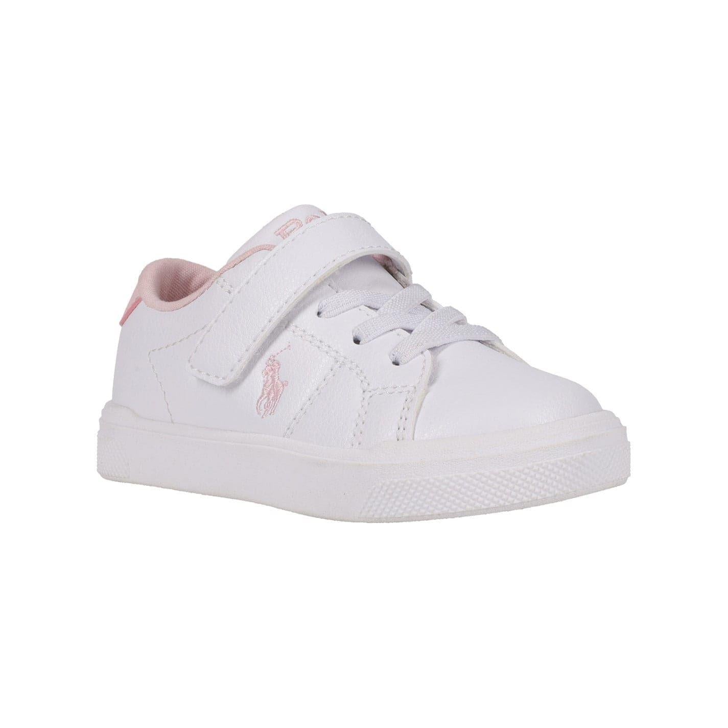 White-Pink - Front - Ralph Lauren Childrens-Kids Sutton Trainers