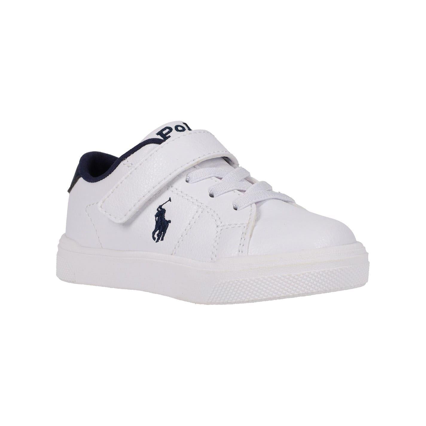 White-Navy - Front - Ralph Lauren Childrens-Kids Sutton Trainers