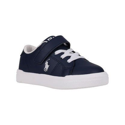 Navy-White - Front - Ralph Lauren Childrens-Kids Sutton Trainers