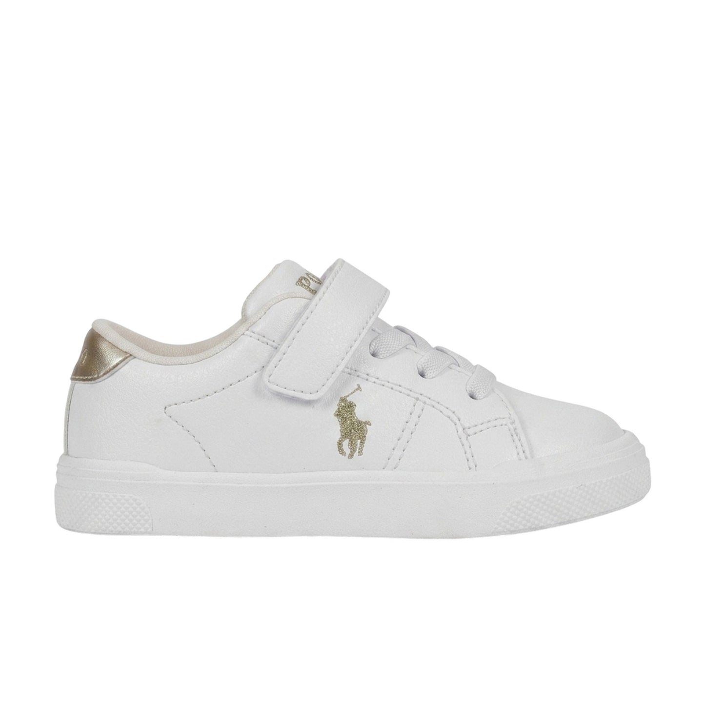 White-Gold - Front - Ralph Lauren Childrens-Kids Sutton Trainers