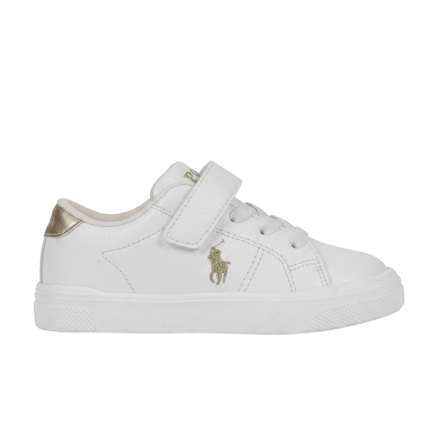 White-Gold - Front - Ralph Lauren Childrens-Kids Sutton Trainers