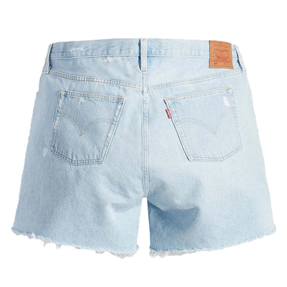 Light Blue - Back - Levis Womens-Ladies 501 Plus Original Shorts