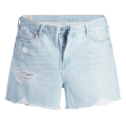 Light Blue - Front - Levis Womens-Ladies 501 Plus Original Shorts