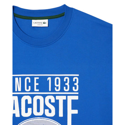 Blue - Back - Lacoste Mens Heavy Cotton T-Shirt