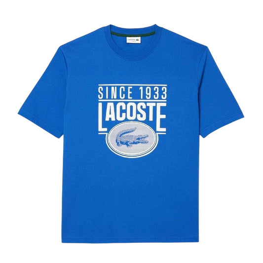 Blue - Front - Lacoste Mens Heavy Cotton T-Shirt