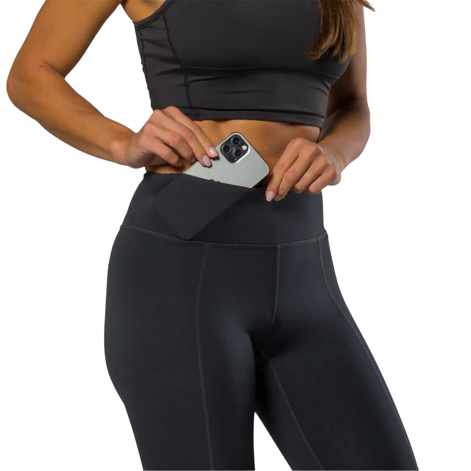 Black - Side - Nathan Womens-Ladies High Waist Leggings