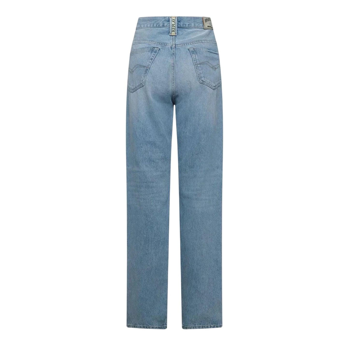 Blue - Back - Replay Mens Recycled Cotton Straight Jeans