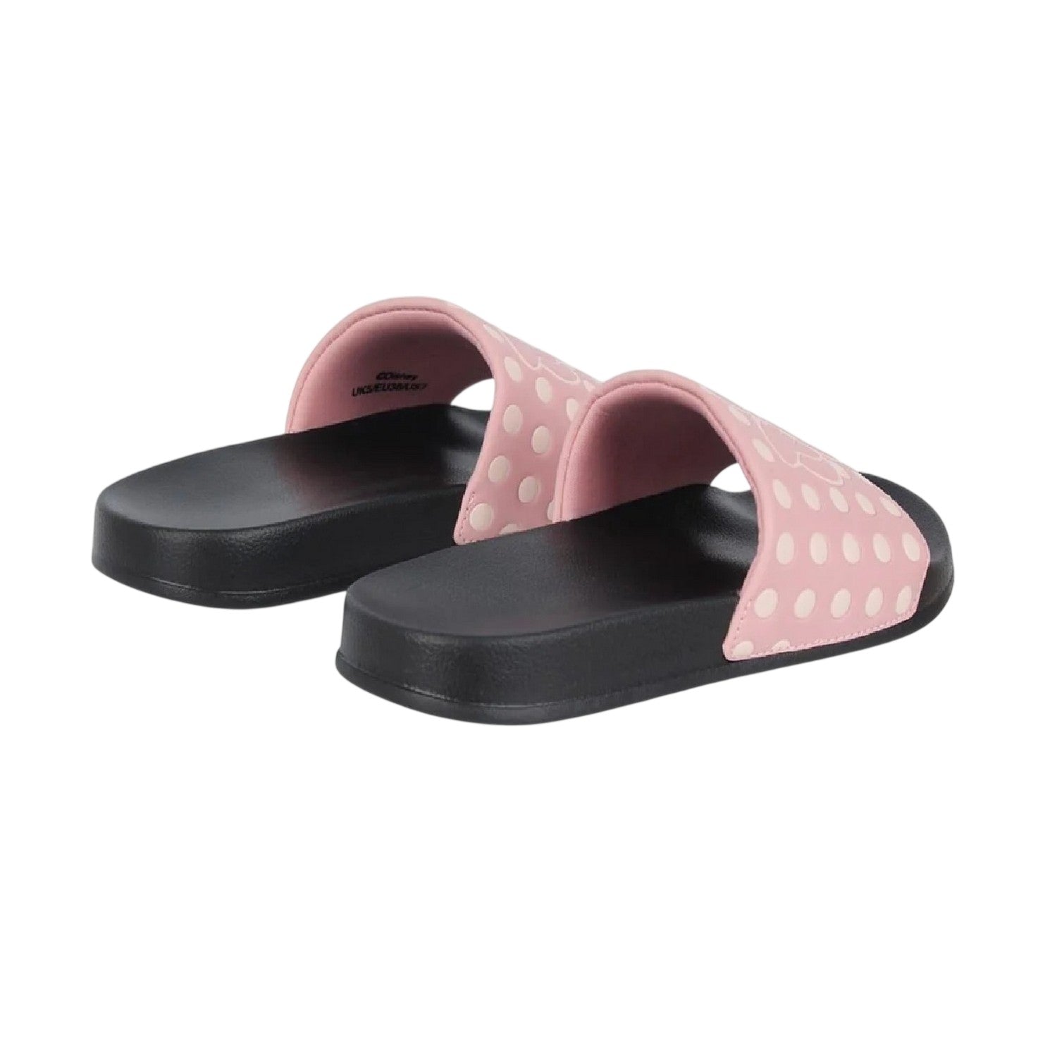 Pink - Back - Minnie Mouse Womens-Ladies Minnie Mouse Leather Sliders