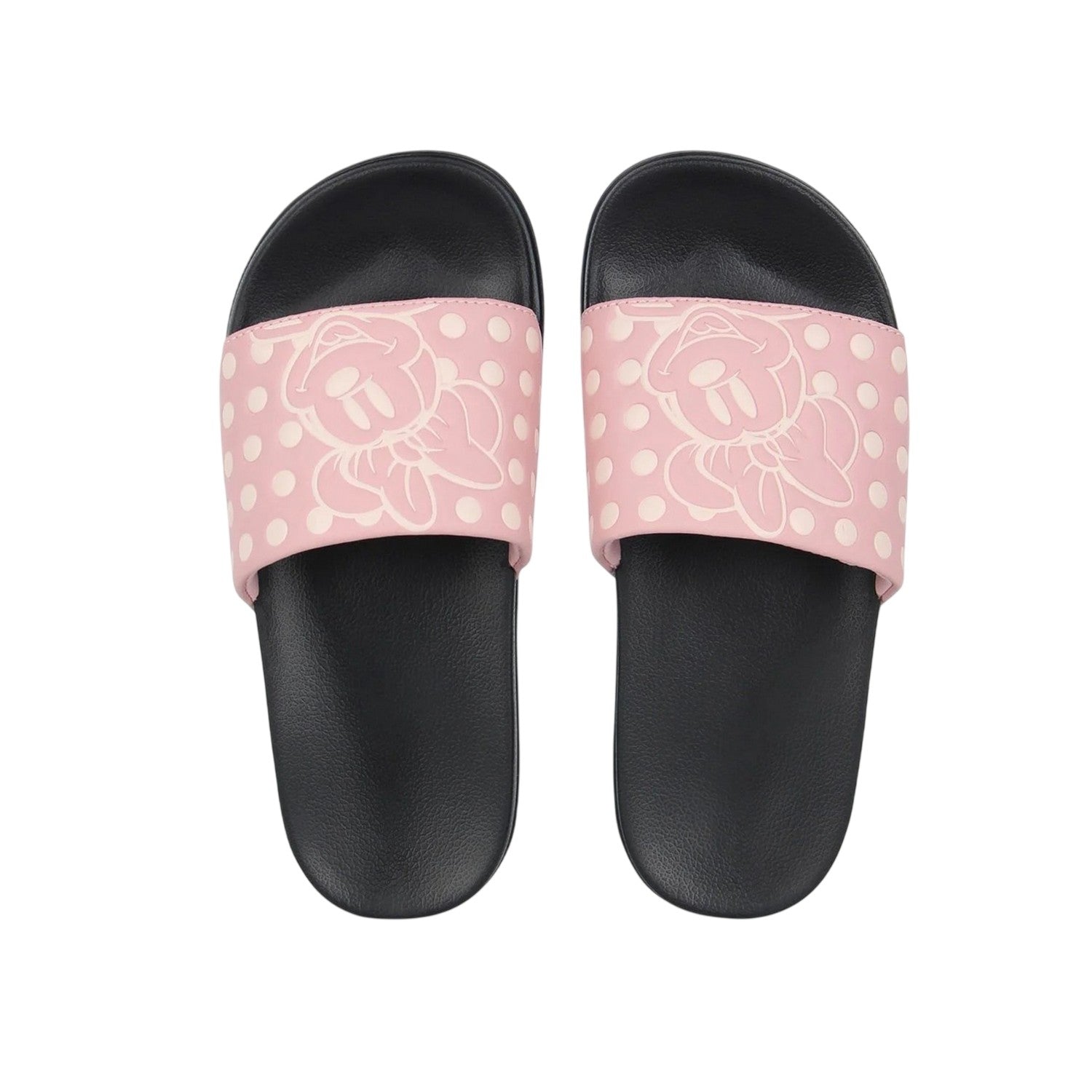 Pink - Pack Shot - Minnie Mouse Womens-Ladies Minnie Mouse Leather Sliders